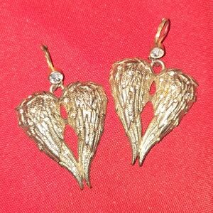 Rare Vintage Betsey Johnson Fly With Me Angel Wing Earrings